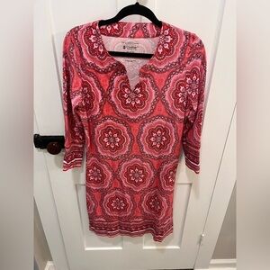 Coolibar Oceanside Tunic Dress Pink UV Sun Protection Medium
